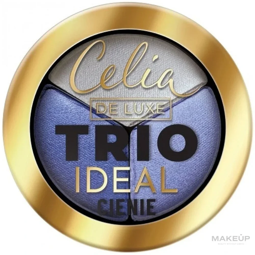 CELIA De Luxe Trio Ideal Eyeshadow #304 4g Lavender Beige Purple Made in Poland